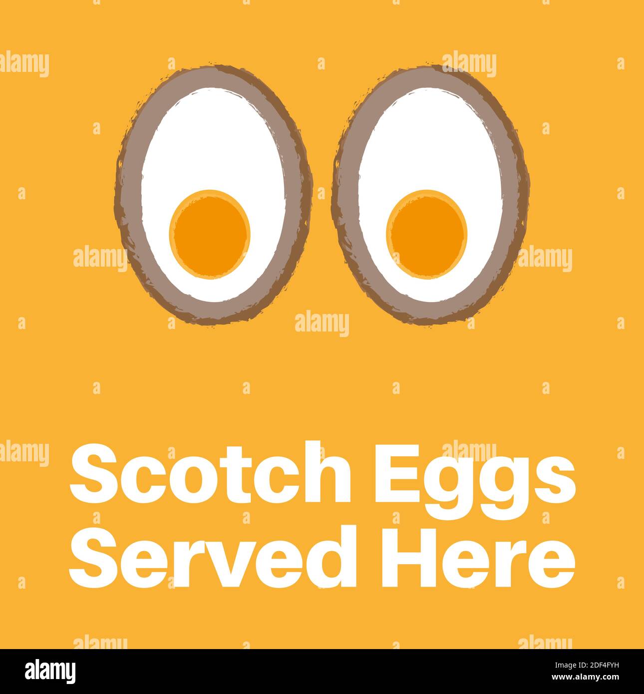 Scotch Eier serviert hier Vektor-Illustration auf einem gelben Hintergrund Stock Vektor