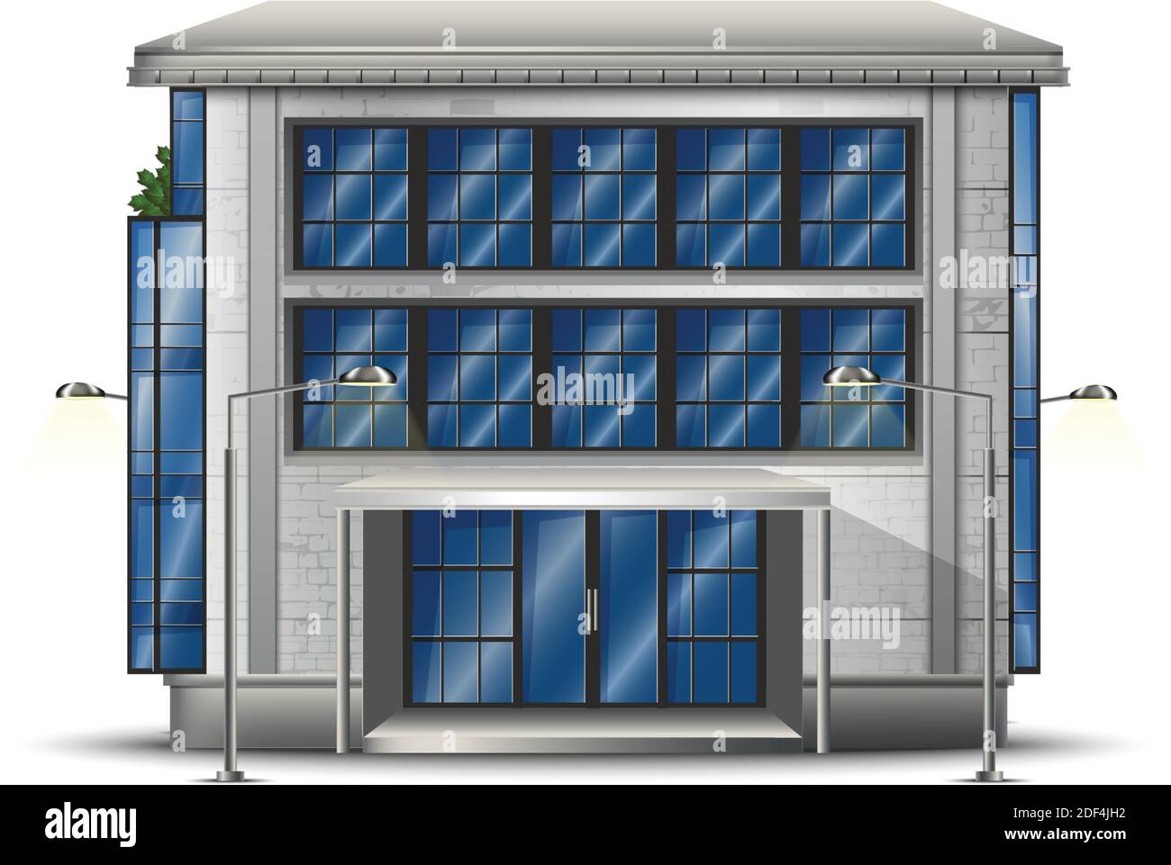 Vektor realistische Ikone des modernen Gebäudes isoliert. Stock Vektor