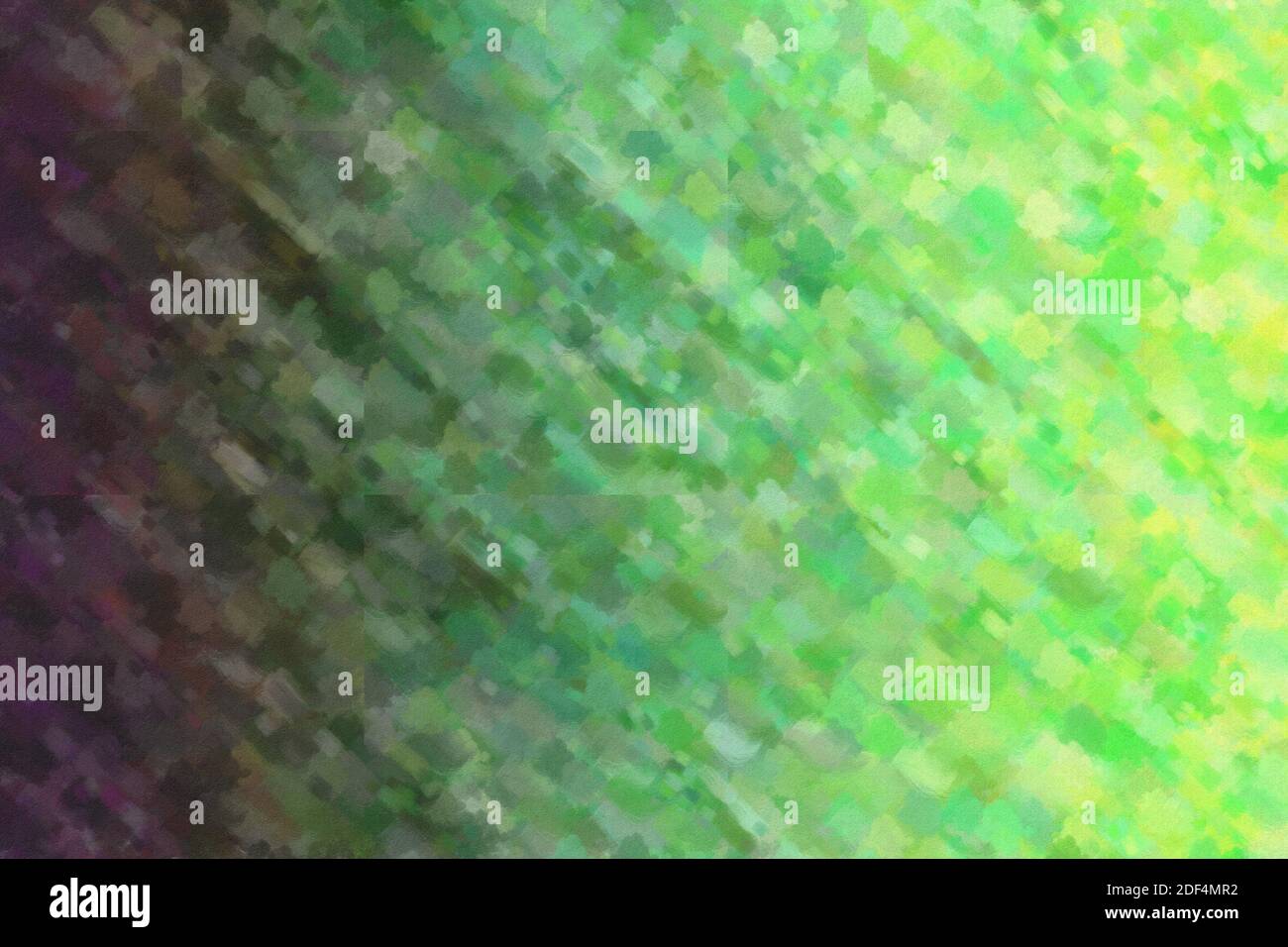 Grüne und lila Linien Dry Brush abstrakte Farbe Hintergrund. Stockfoto