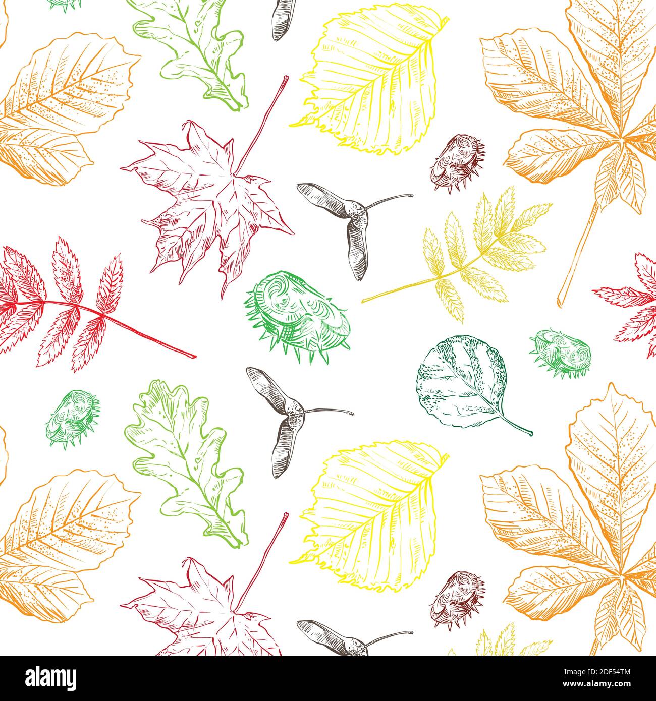 Bunte dekorative dekorative semless Muster realistische Laub Hintergrund für die Erstellung von Textilien, Tapete, Papier, Hochzeit Einladung, Design, Druck Stock Vektor