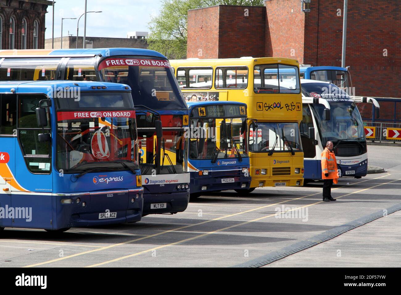 Stagecoach Busse als Kilmarnock, East Ayrshire, Schottland, Großbritannien Stockfoto