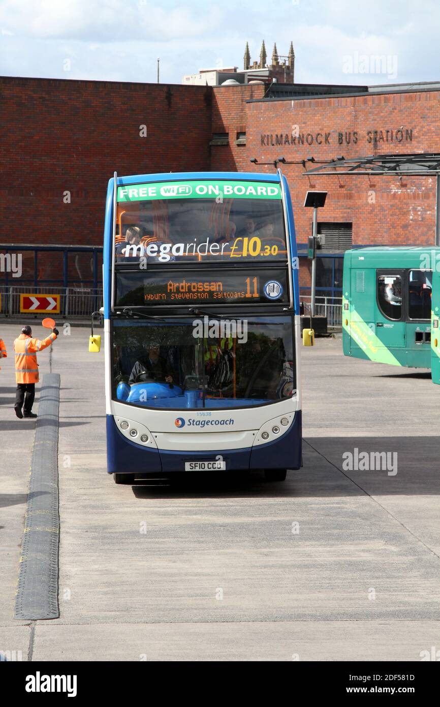 Stagecoach Busse als Kilmarnock, East Ayrshire, Schottland, Großbritannien Stockfoto