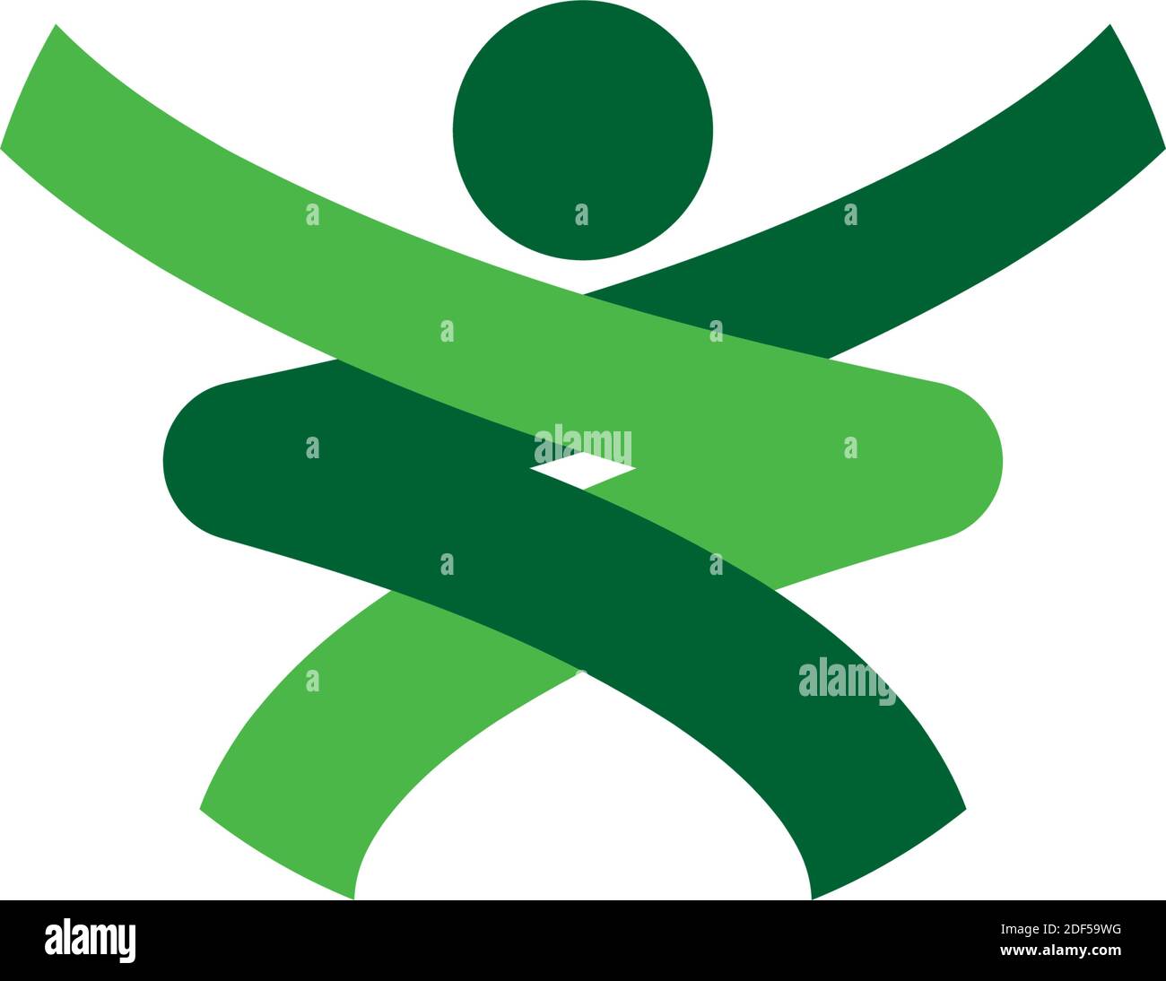 Gesundheit Mann grüne dna-Symbol-Logo Stock Vektor