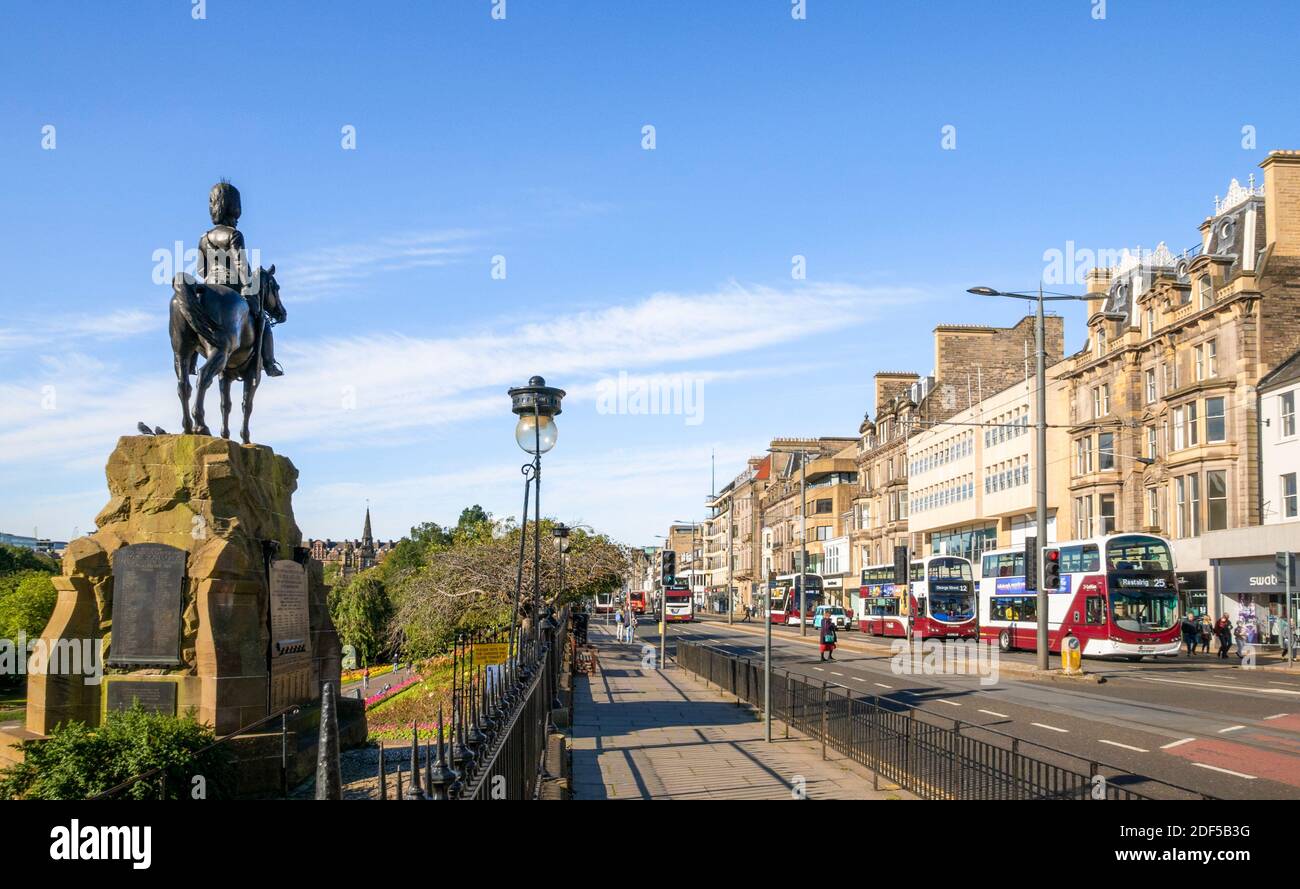 The Royal Scots Grays Monument Princes Street Gardens Edinburgh Princes Street Edinburgh Midlothian Schottland GB Europa Stockfoto