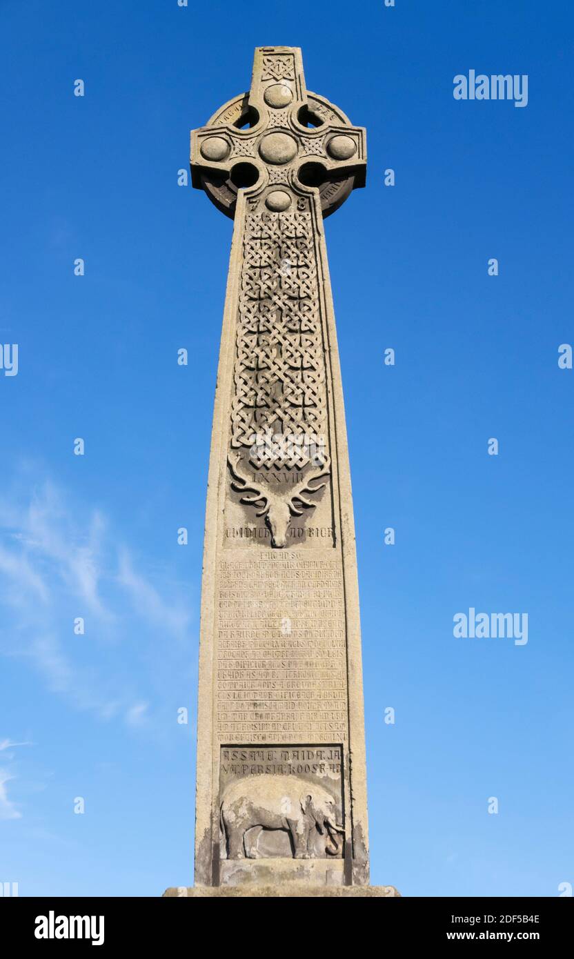 Das India Cross ein keltisches Kreuz auf der Edinburgh Castle Esplanade Edinburgh Schottland Midlothian Schottland GB Europa Stockfoto