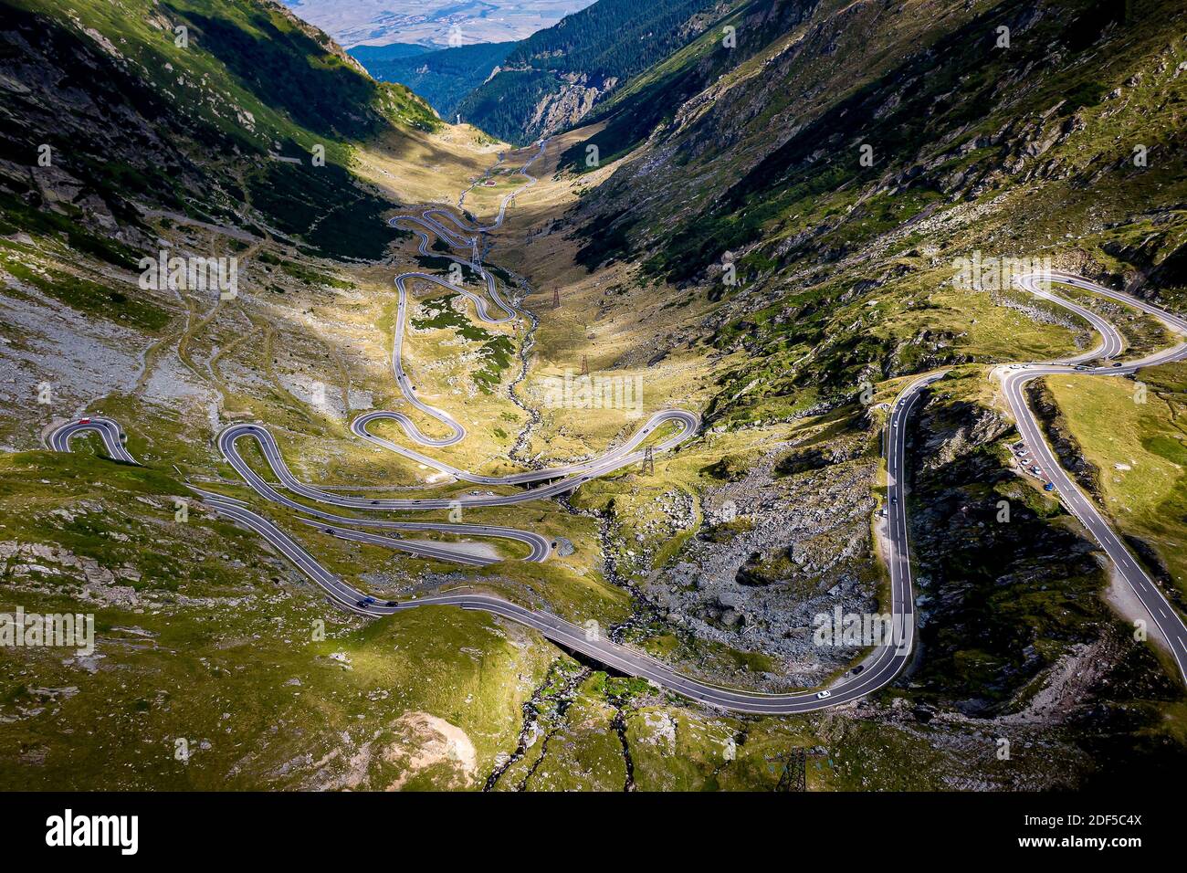 Die beste Fahrbahn der Welt. Transfagarasan, Rumänien Stockfoto