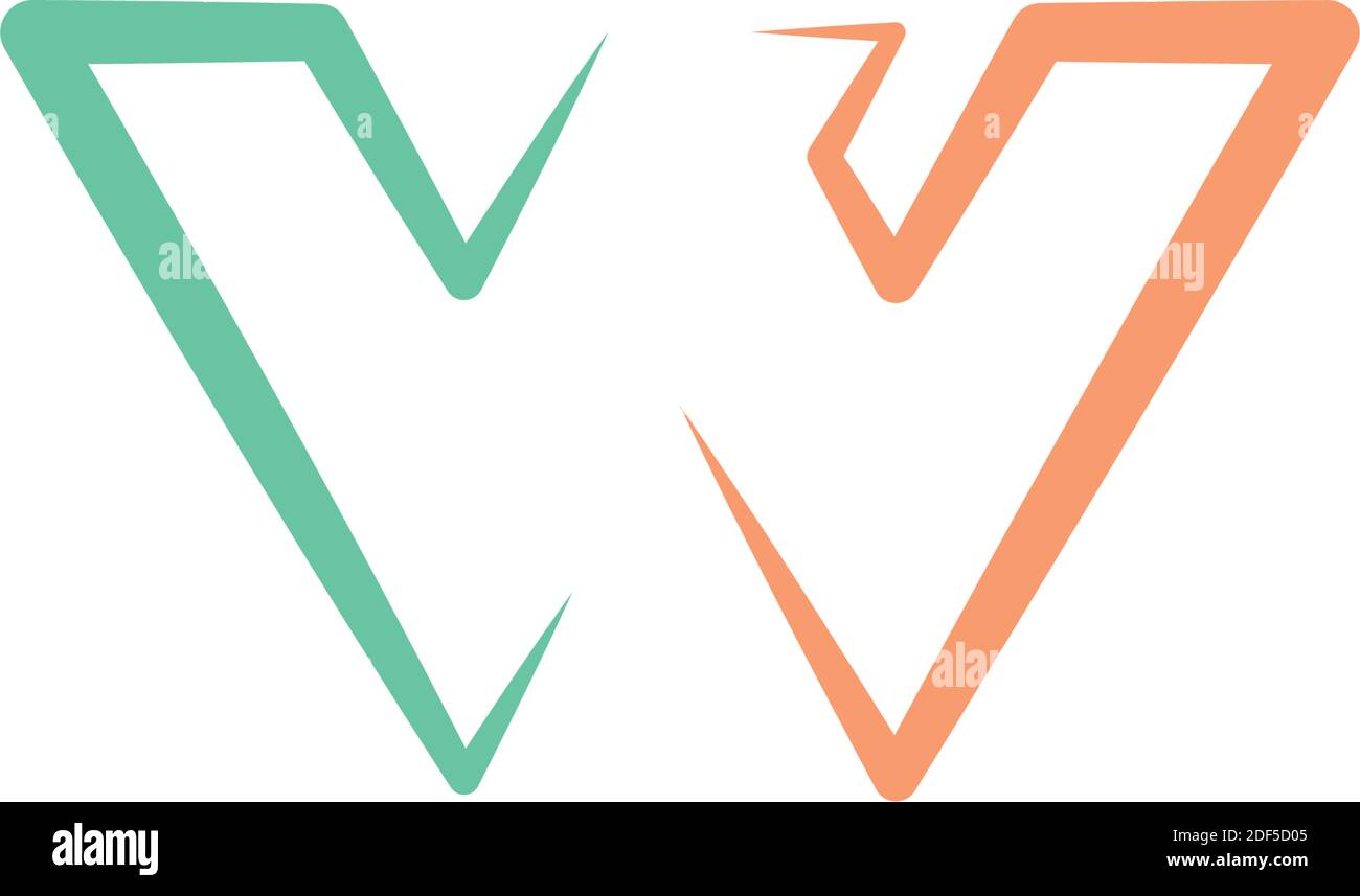 Buchstaben V und w vw Symbol Symbol Logo Stock-Vektorgrafik - Alamy