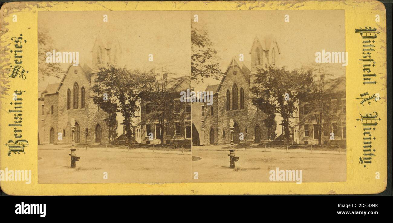 Erste Kongregationskirche., Standbild, Stereographen, 1850 - 1930 Stockfoto