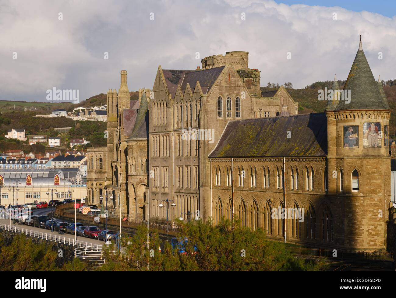 Das alte College-Gebäude in Aberystwyth, heute Teil der Aberystwyth University. Stockfoto