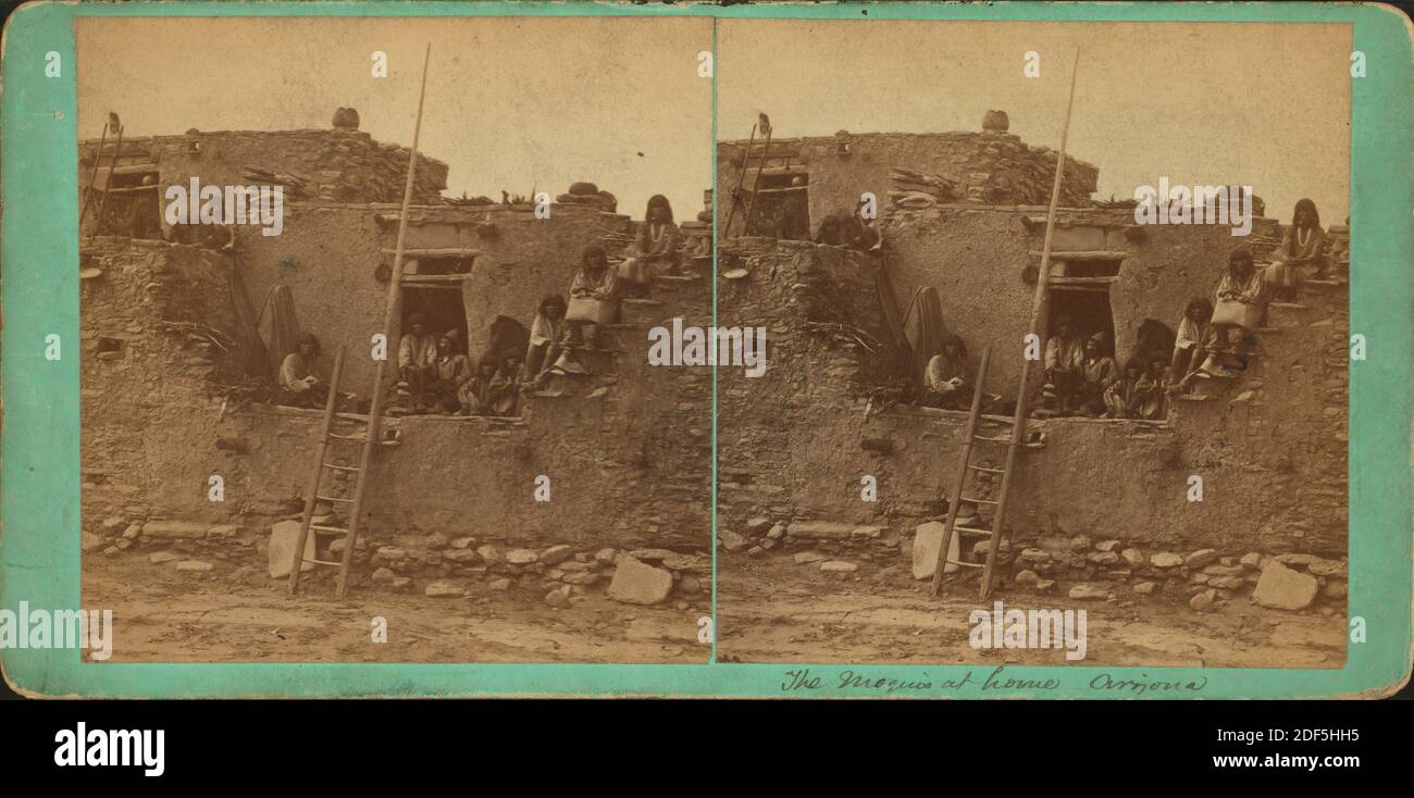 Die Moquis zu Hause, Arizona., Standbild, Stereographen, 1850 - 1930, Savage, C. R. (Charles Roscoe) (1832-1909 Stockfoto