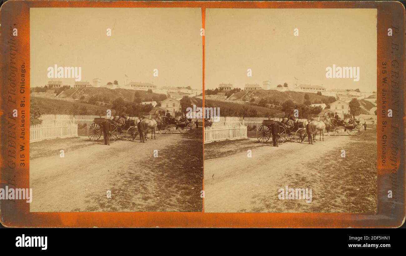 Fort Mackinac, aus der Stadt., Standbild, Stereographien, 1865 - 1900, Greene, P. B Stockfoto