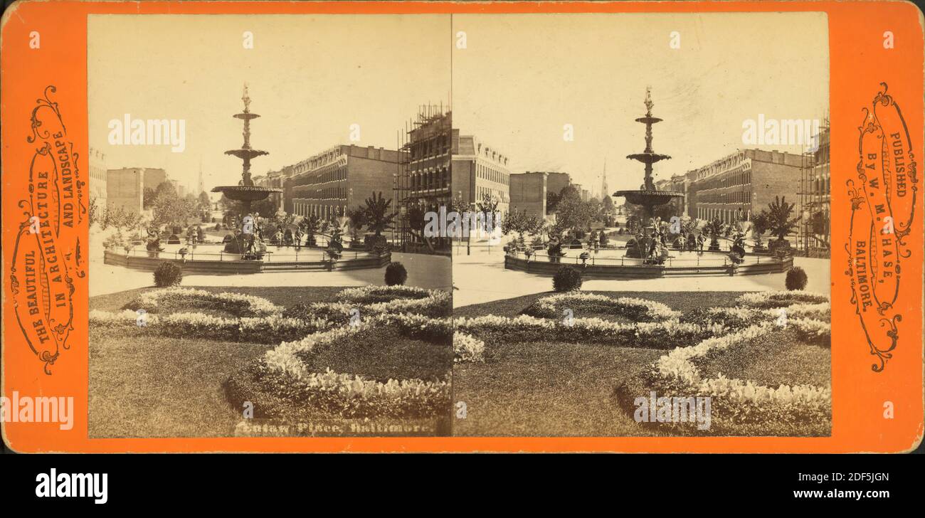 Eutaw Place, Baltimore, MD., Standbild, Stereographen, 1850 - 1930, Chase, W. M. (William M.) (Ca. 1818-1901 Stockfoto