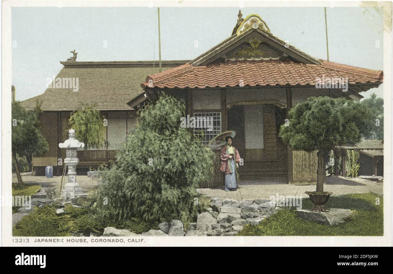Japanisches Haus, Coronado, Kalifornien, Standbild, Postkarten, 1898 - 1931 Stockfoto