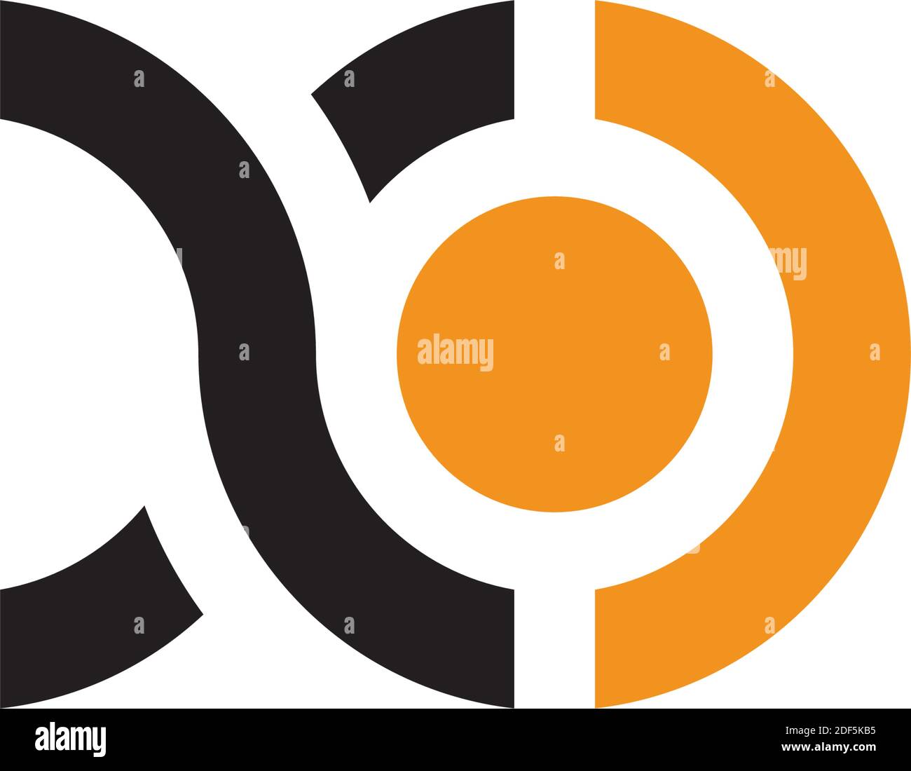 Logo mit dem Buchstaben x und o xo Stock Vektor