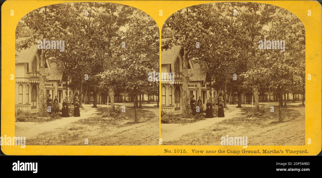 Blick in der Nähe des Campingplatzes, Martha's Vineyard., Standbild, Stereografien, 1850 - 1930, Kilburn Brothers Stockfoto