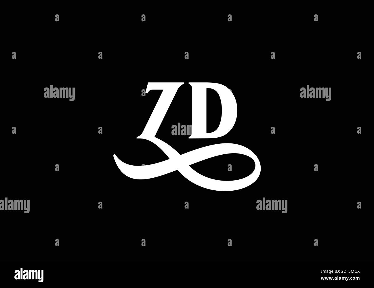 Initial Monogram Letter Z D Logo Design Vektor-Vorlage. Stock Vektor