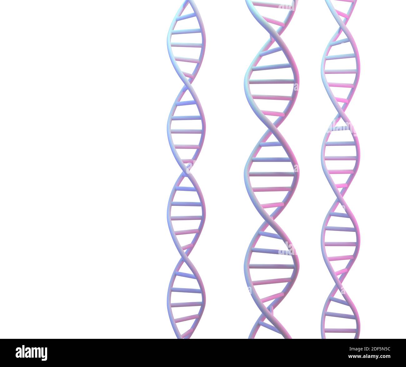 DNA-Moleküle Struktur isoliert auf weiß. Science and Technology Konzept, 3d Render Stockfoto