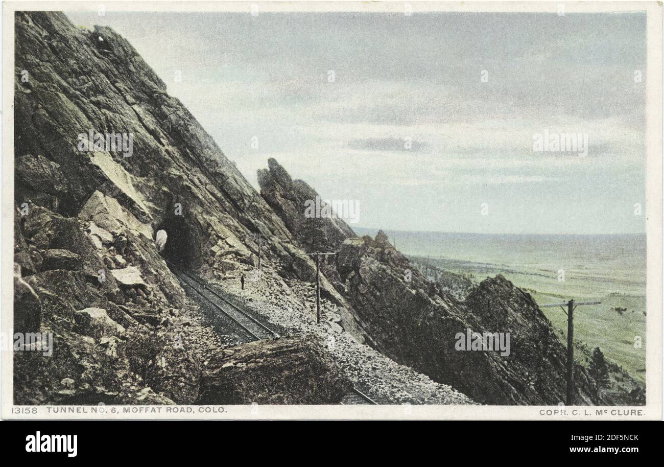 Tunnel No. 6, Moffat Road, Colorado, Standbild, Postkarten, 1898 - 1931 Stockfoto