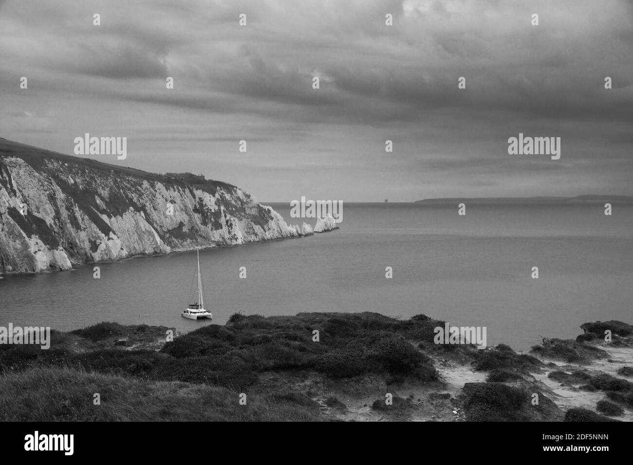 Kreidestapel bekannt als die Neddles, Isle of Wight UK. Oktober 2020 Stockfoto