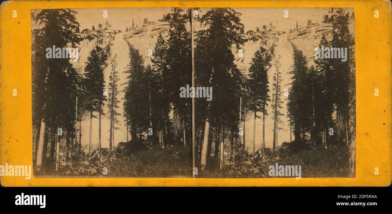 Nevada Fall, 600 Fuß hoch., Standbild, Stereographen, 1850 - 1930 Stockfoto