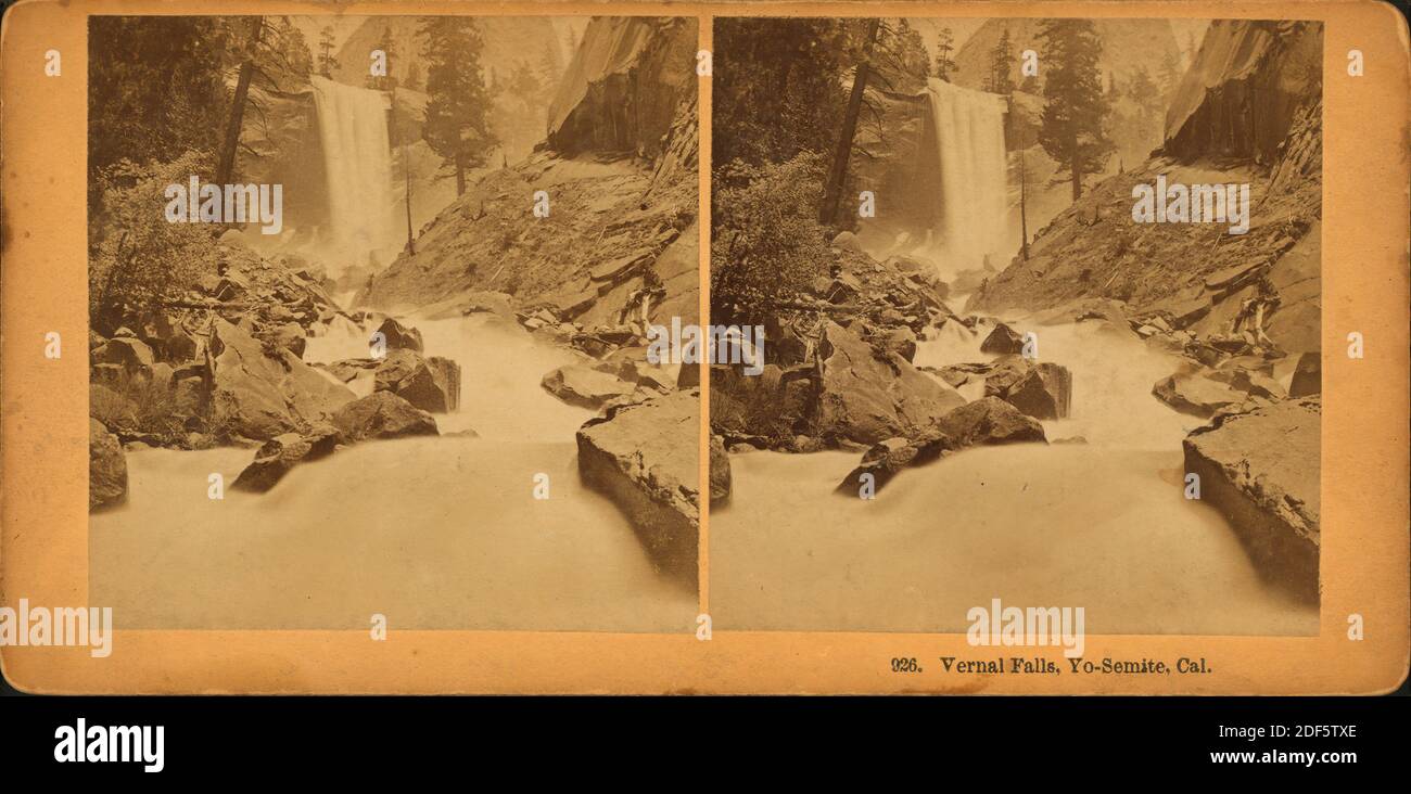 Vernal Falls, Yo-Semite, Kal., Standbild, Stereographen, 1871 - 1894 Stockfoto