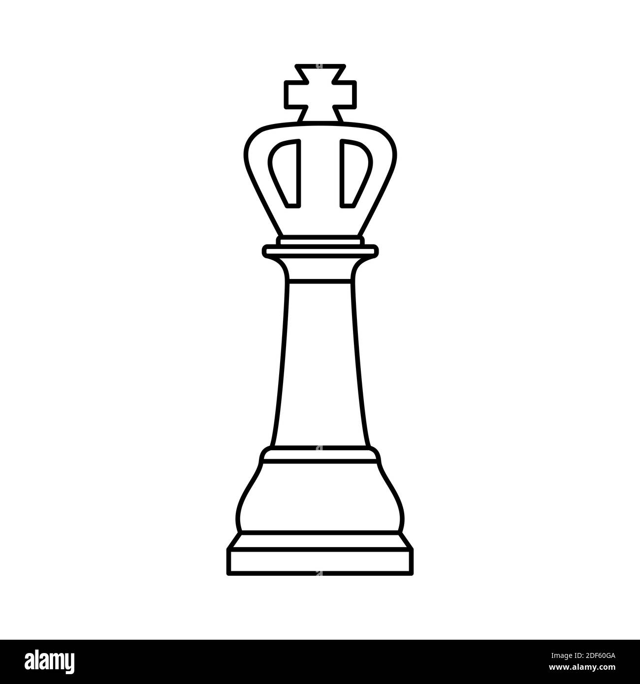 Weißes Schach König Stück auf weißem Hintergrund Stock Vektor