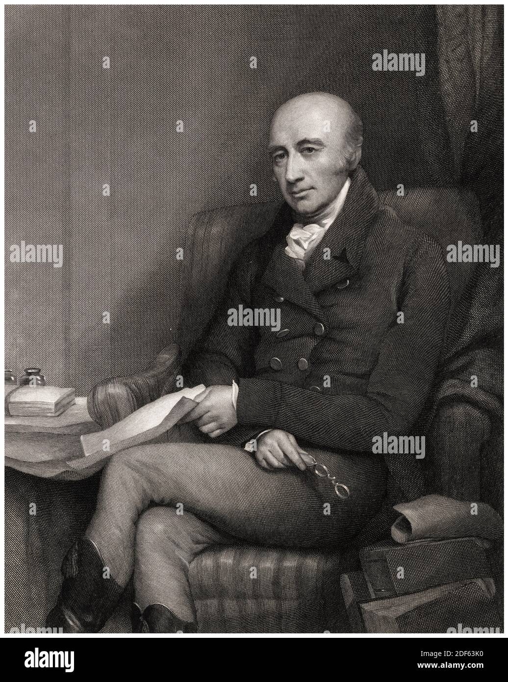 William Hyde Wollaston (1766–1828), englischer Chemiker und Physiker, Porträtstich von William Skelton nach John Jackson, 1830 Stockfoto