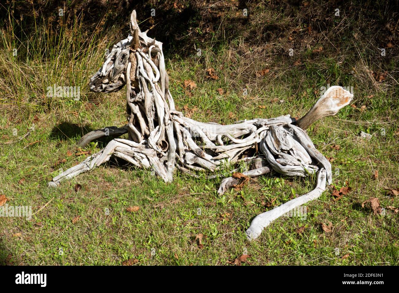 Pferdeskulptur aus Treibholz, Mayne Island, BC, Kanada Stockfotografie -  Alamy