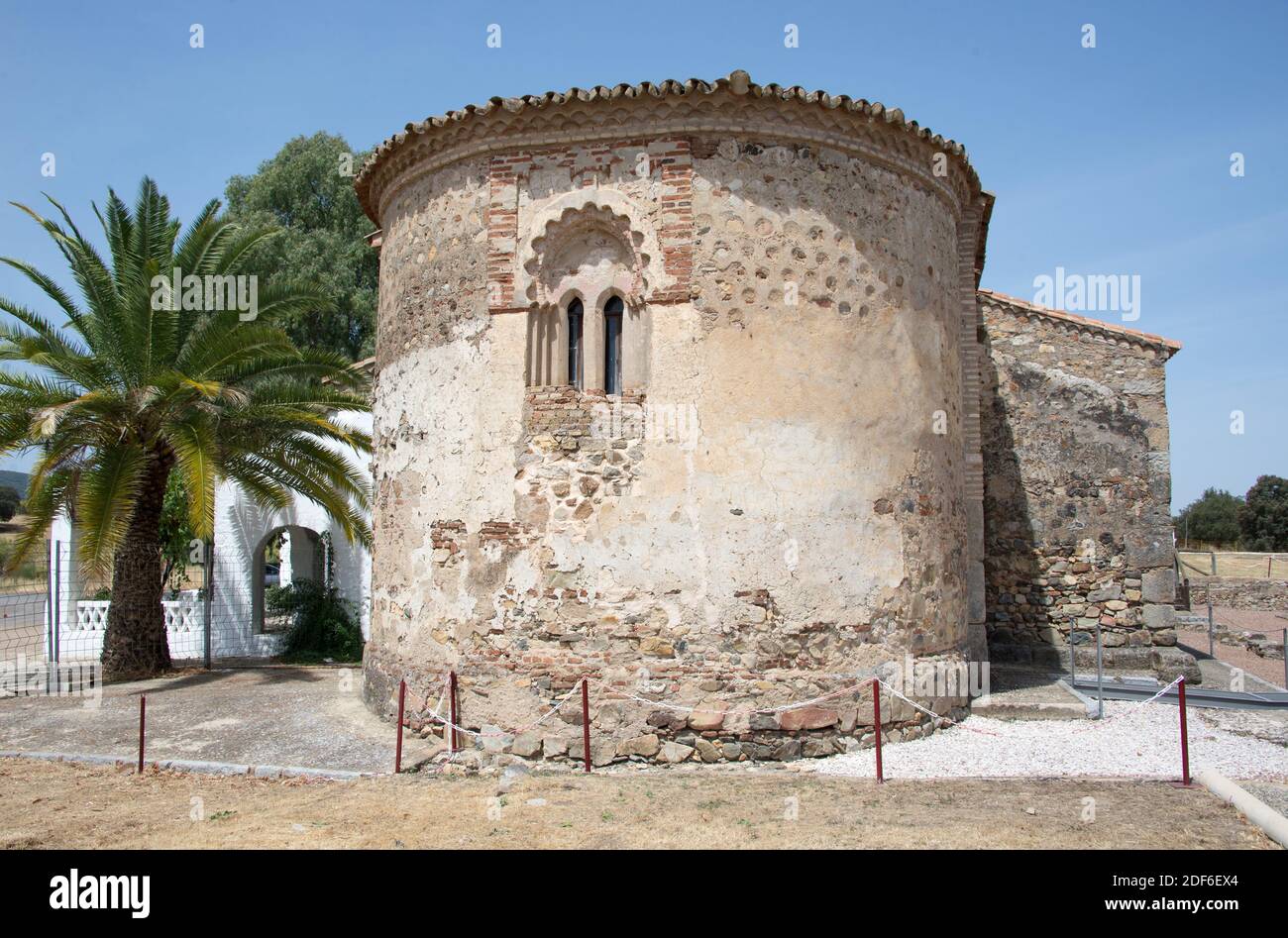 San Mames Hermitage Apsis (13. Jahrhundert). Aroche, Provinz Huelva, Andalusien, Spanien. Stockfoto