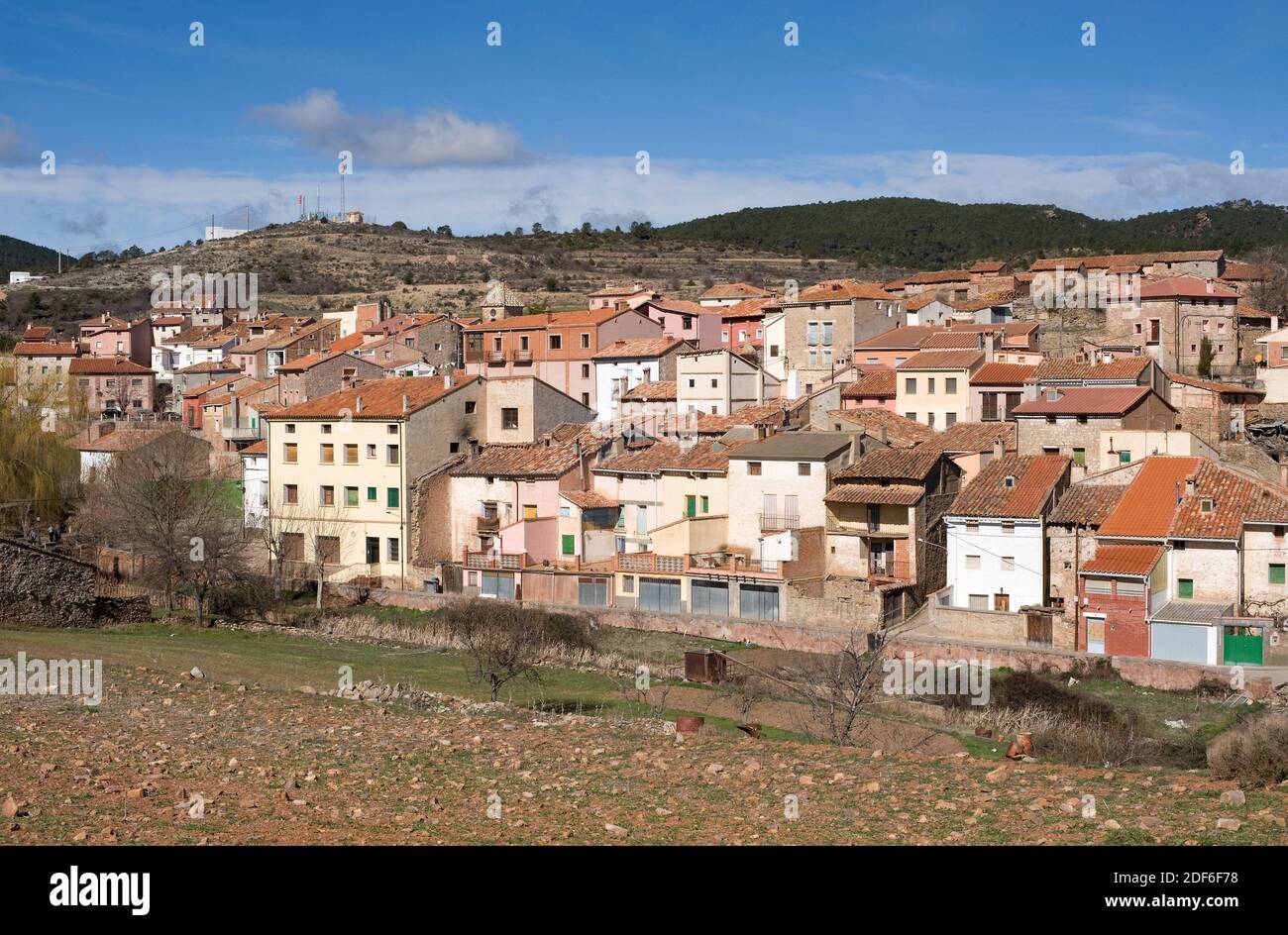 Bezas, Sierra de Albarracin Region, Teruel Provinz, Aragon, Spanien. Stockfoto