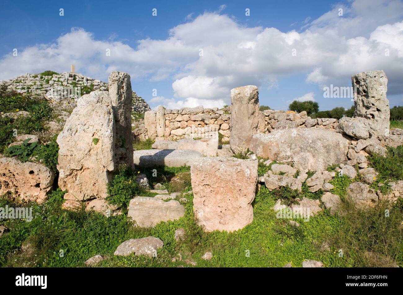 So Na Caçana, talaiotische archäologische Stätte. Alaior, Menorca Biosphärenreservat, Balearen, Spanien. Stockfoto