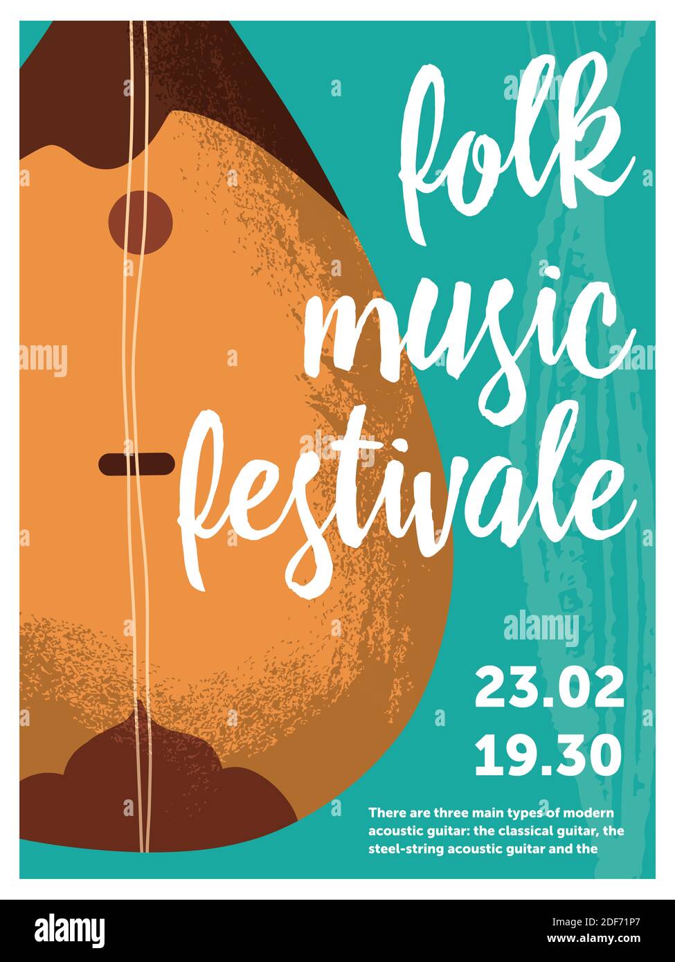 Flyer zum Volksmusikfestival Stockfoto
