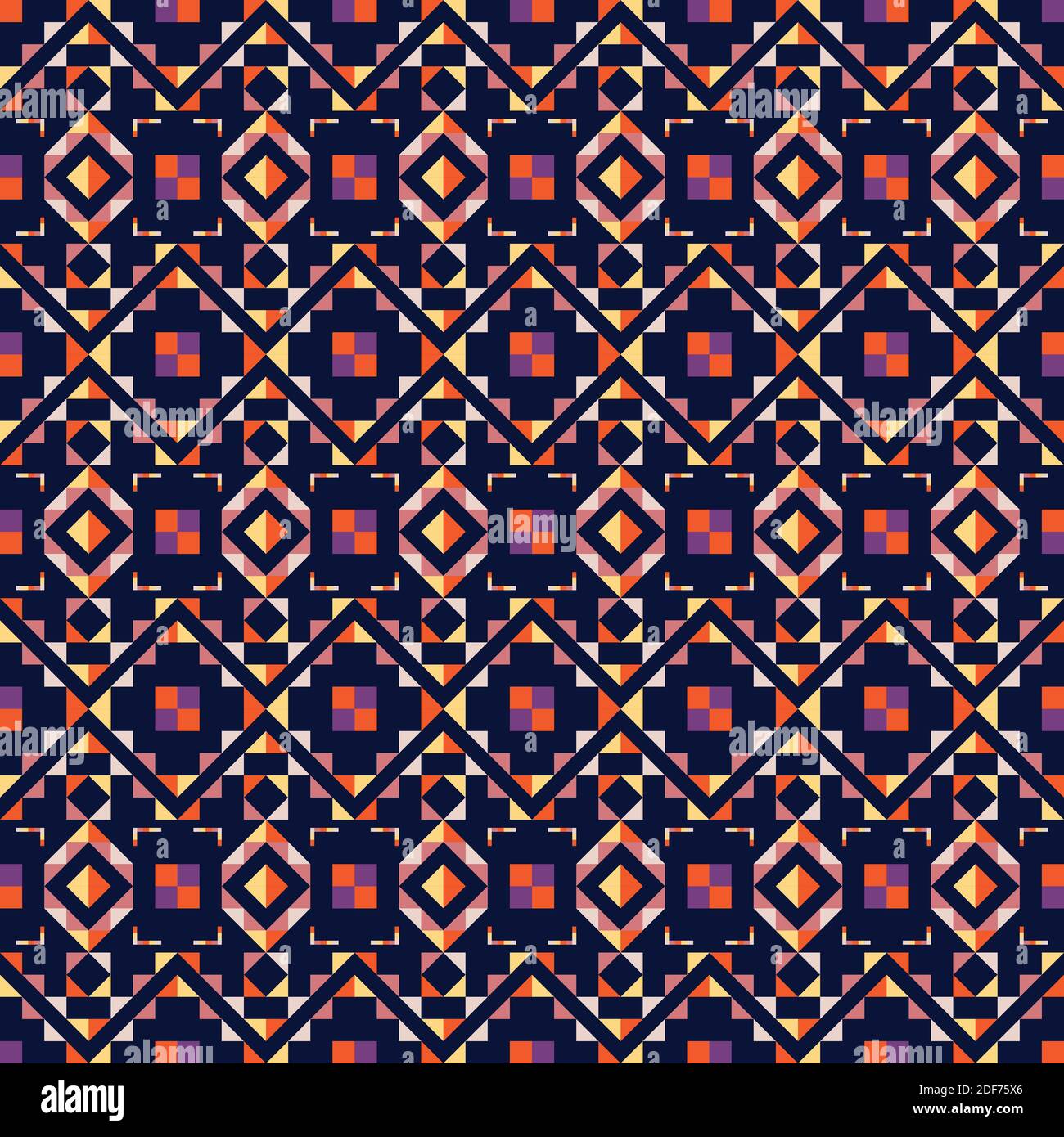 Geometrisches Muster Quadrat Dreieck Farbe nahtlos. Illustration Vektor Stock Vektor
