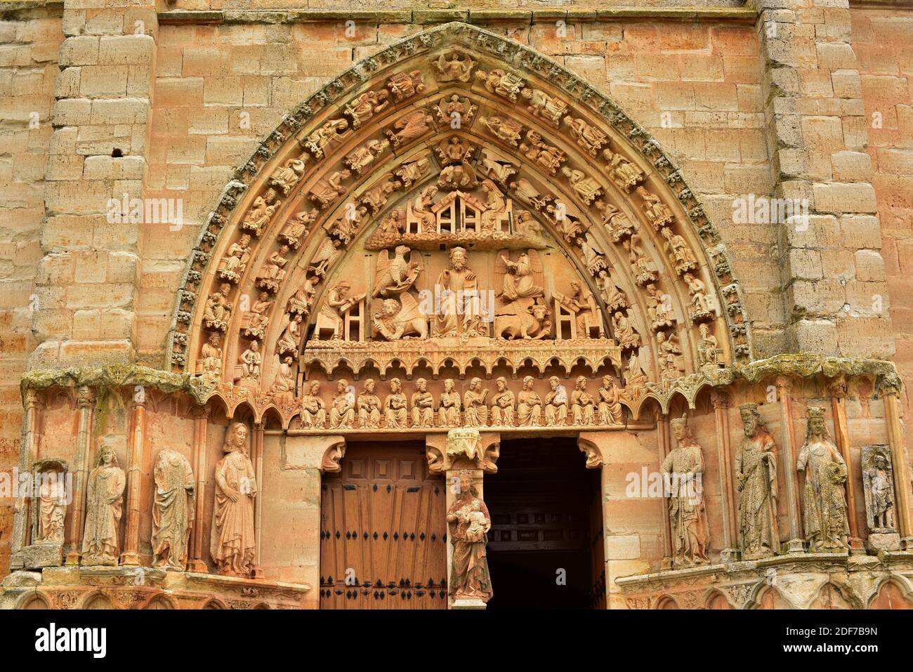 Sasamon, Santa Maria la Real. Burgos, Castilla y Leon, Spanien. Stockfoto