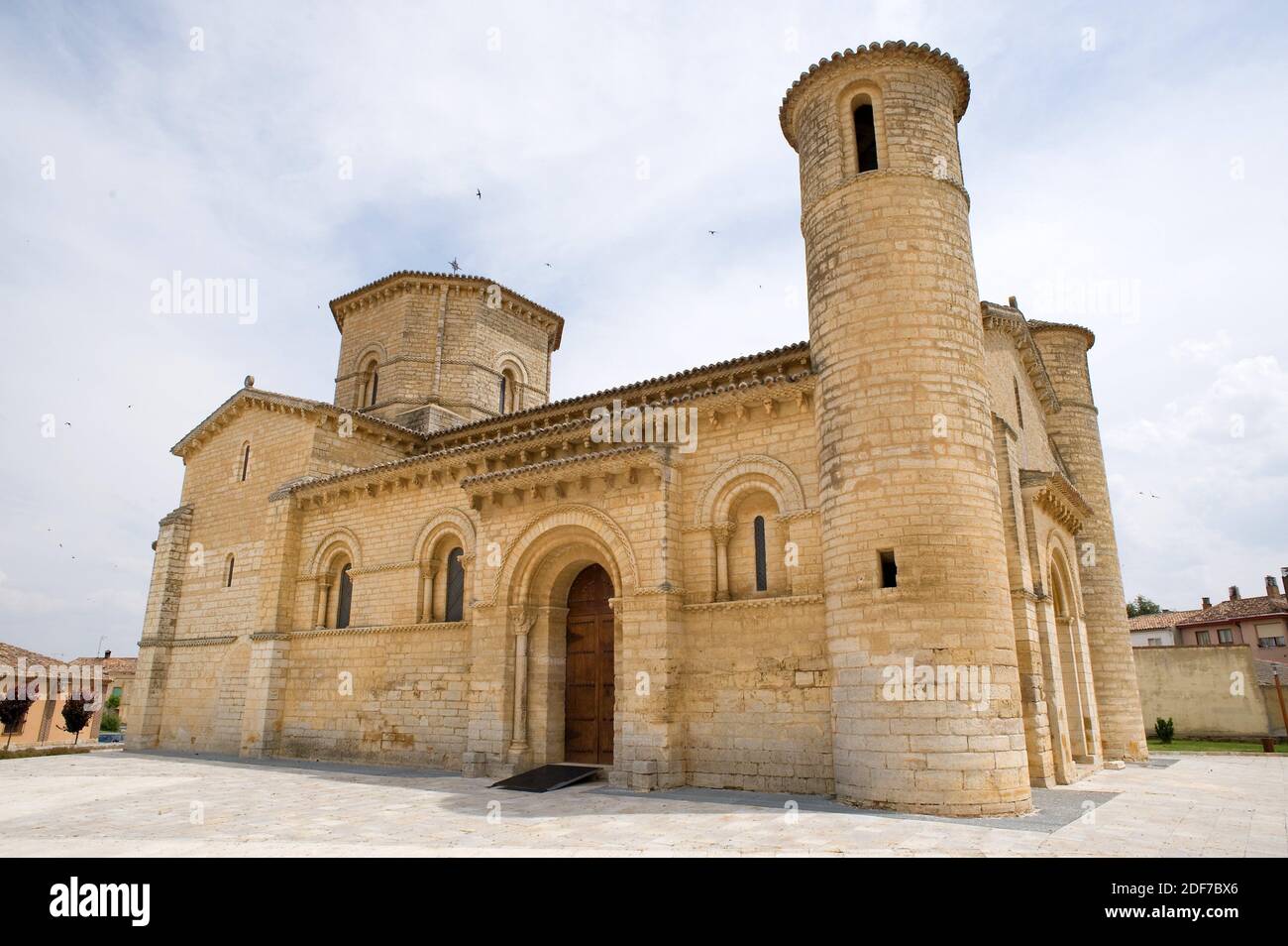 Fromista, Kirche San Martin de Tours (romanische 11. Jahrhundert). Tierra de Campos, Provinz Palencia, Castilla y Leon, Spanien. Stockfoto