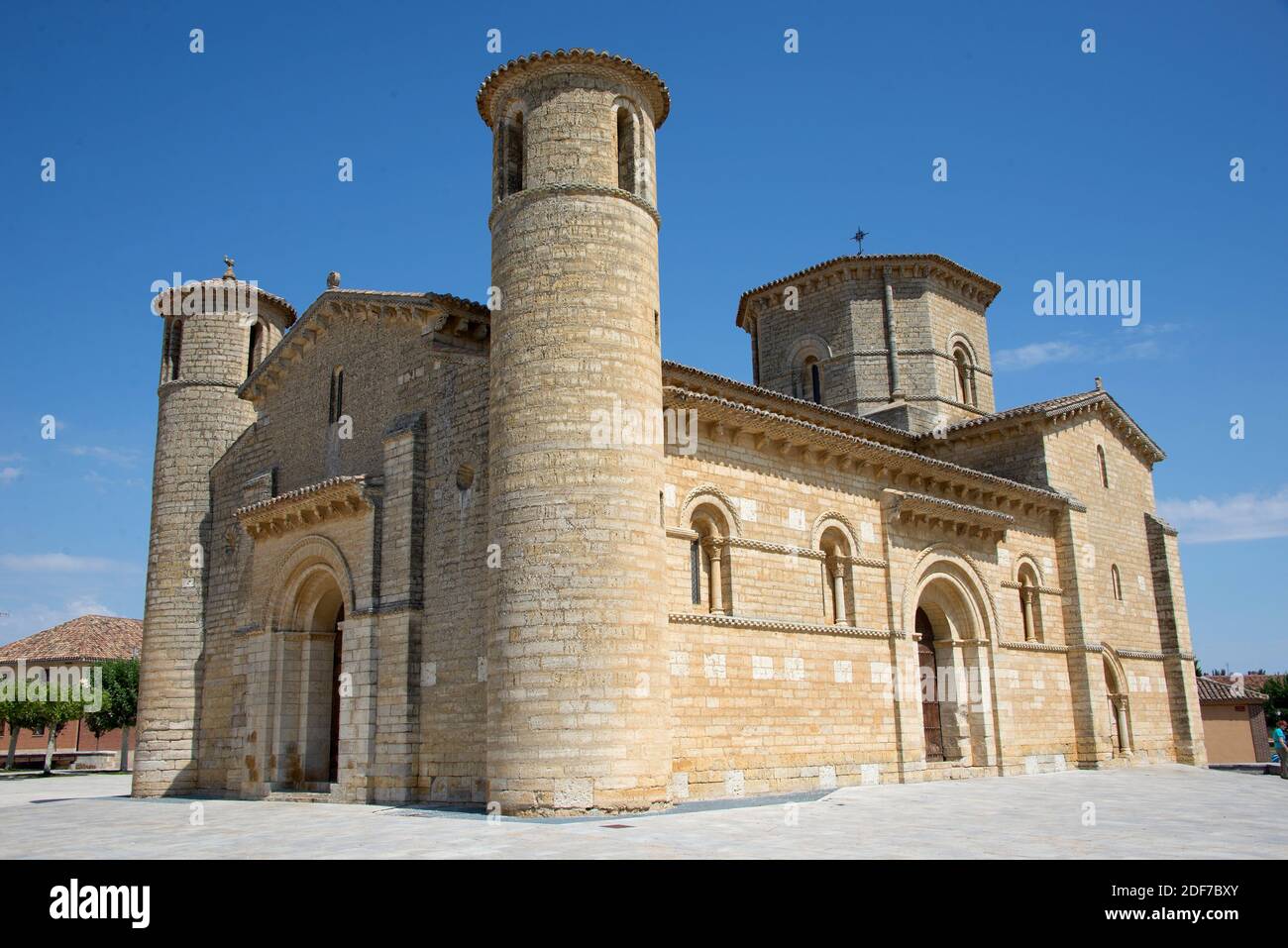 Fromista, Kirche San Martin de Tours (romanische 11. Jahrhundert). Tierra de Campos, Provinz Palencia, Castilla y Leon, Spanien. Stockfoto