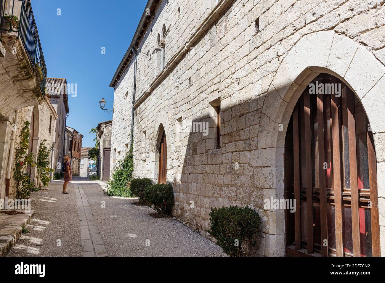 Frankreich, Lot et Garonne, Tournon d'Agenais, ummauerte Stadt, mittelalterliches Haus Stockfoto