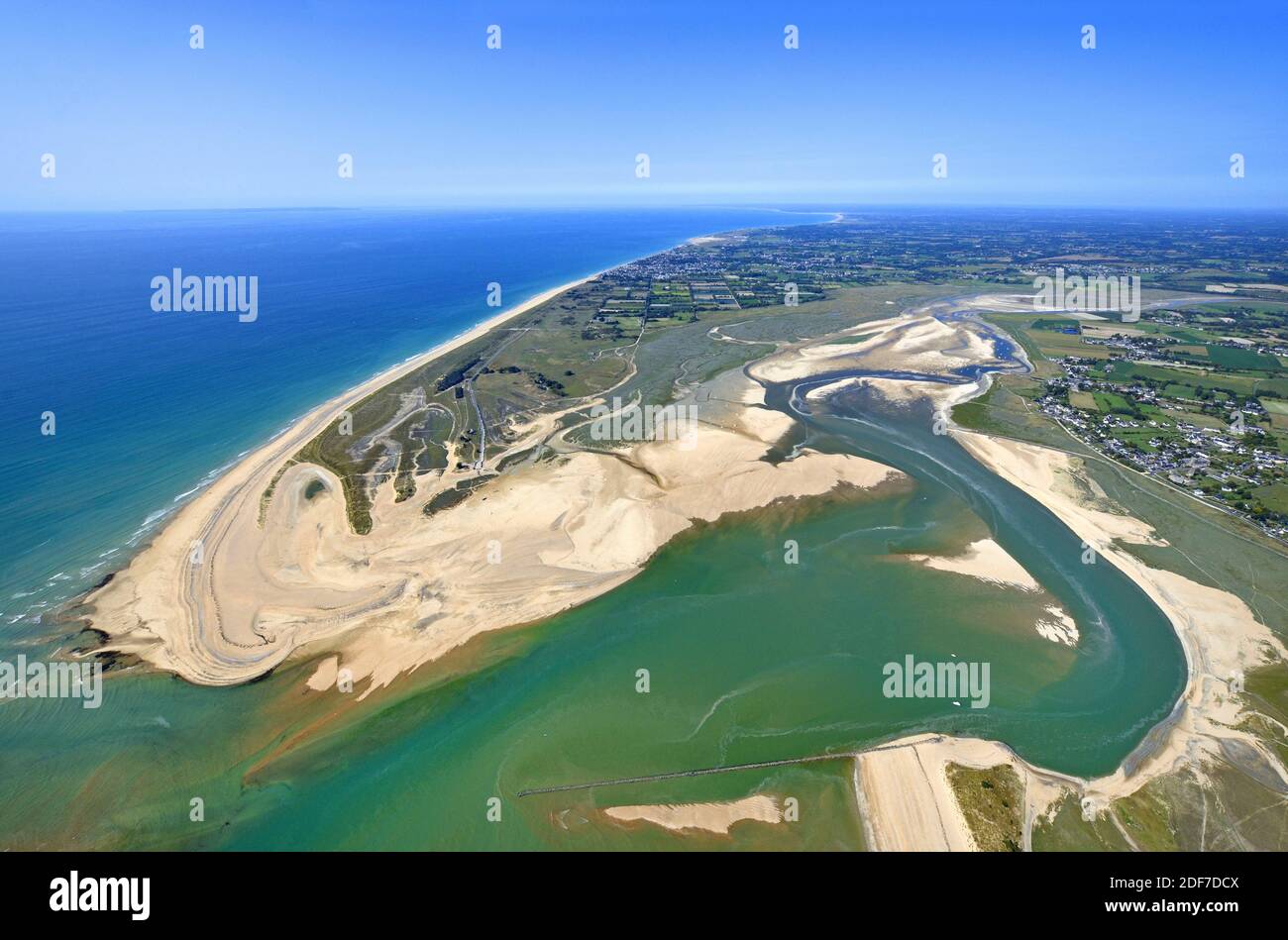 France, Manche, Agon-Coutainville, Pointe d'Agon (Luftaufnahme) Stockfoto