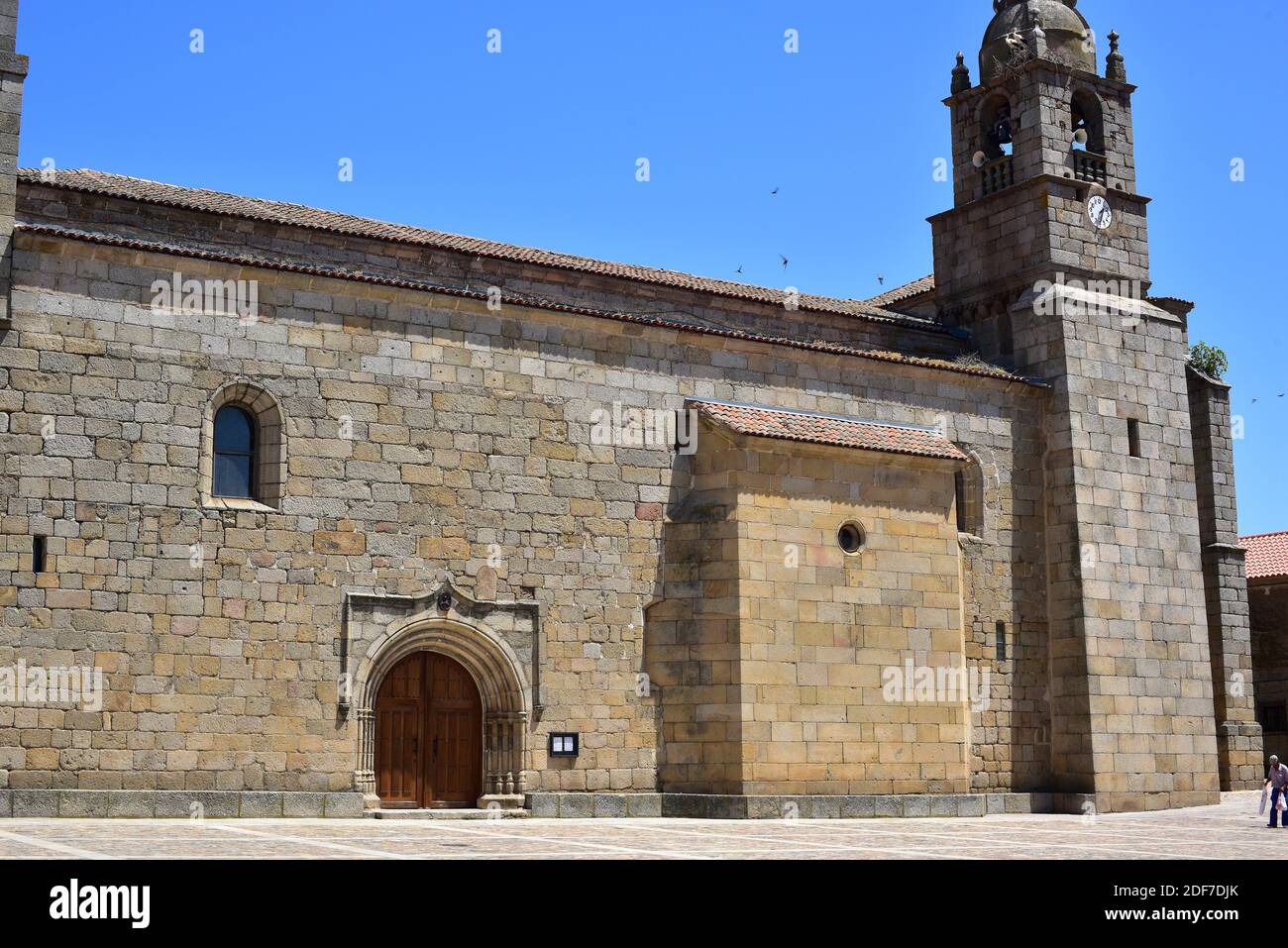 San Felices de los Gallegos, Nuestra Señora Entre Dos Alamos Kirche (16. Jahrhundert). Las Arribes del Duero, Provinz Salamanca, Castilla y Leon, Spanien. Stockfoto