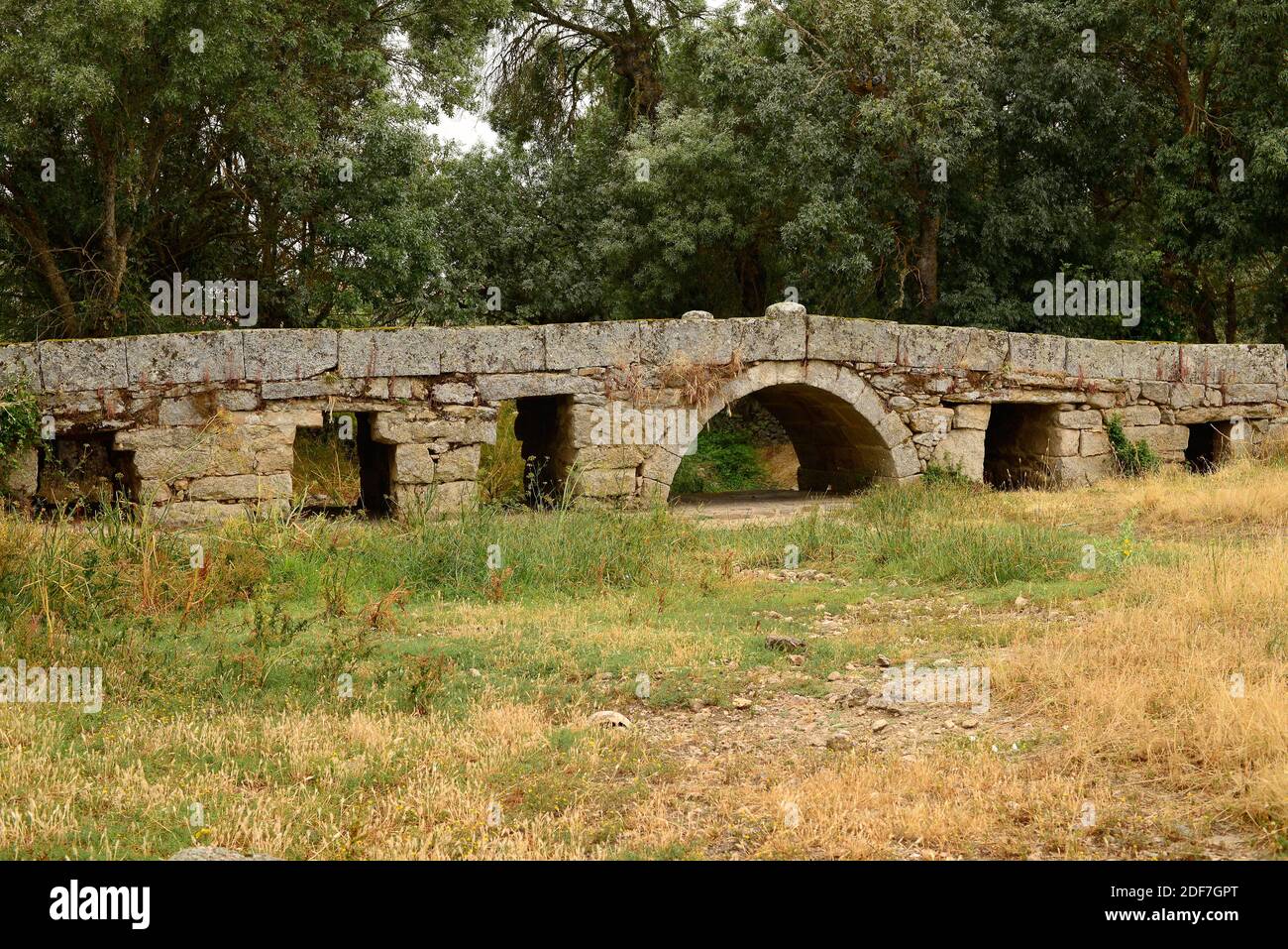 Tudera, römische Brücke. Sayago, Provinz Zamora, Castilla y Leon, Spanien. Stockfoto