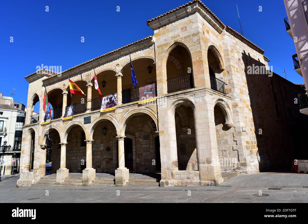 Zamora Stadt, altes Rathaus (Plateresque 17. Jahrhundert). Castilla y Leon, Spanien. Stockfoto
