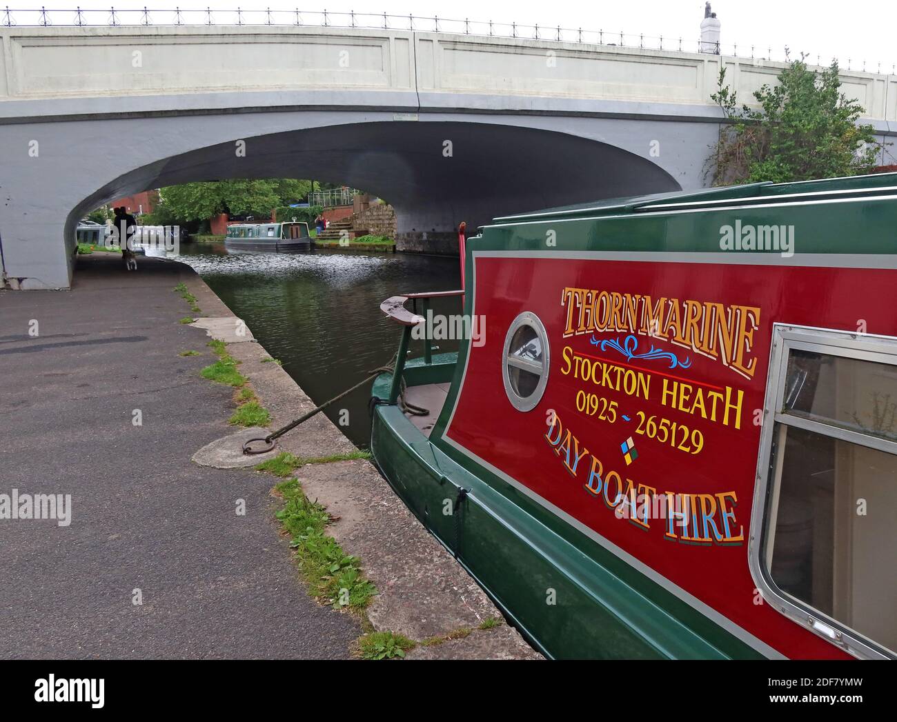 Thorn Marine Dayboat Verleih, Stockton Heath, 01925-265129, Day Boat Hire, Warrington, Cheshire, England, Großbritannien, WA4 6LE, Bridgewater Canal Stockfoto
