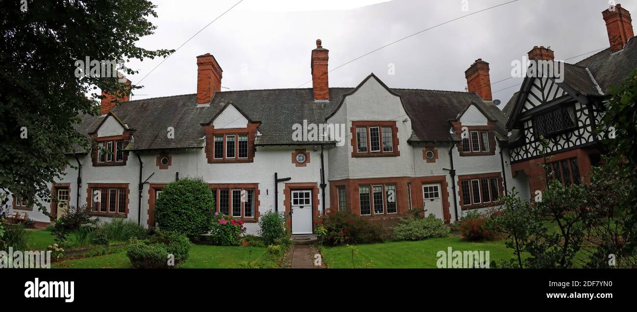 Walton Village, Landhäuser, Panorama, Old Chester Rd , Warrington, Cheshire, England, Großbritannien, WA4 6TG Stockfoto