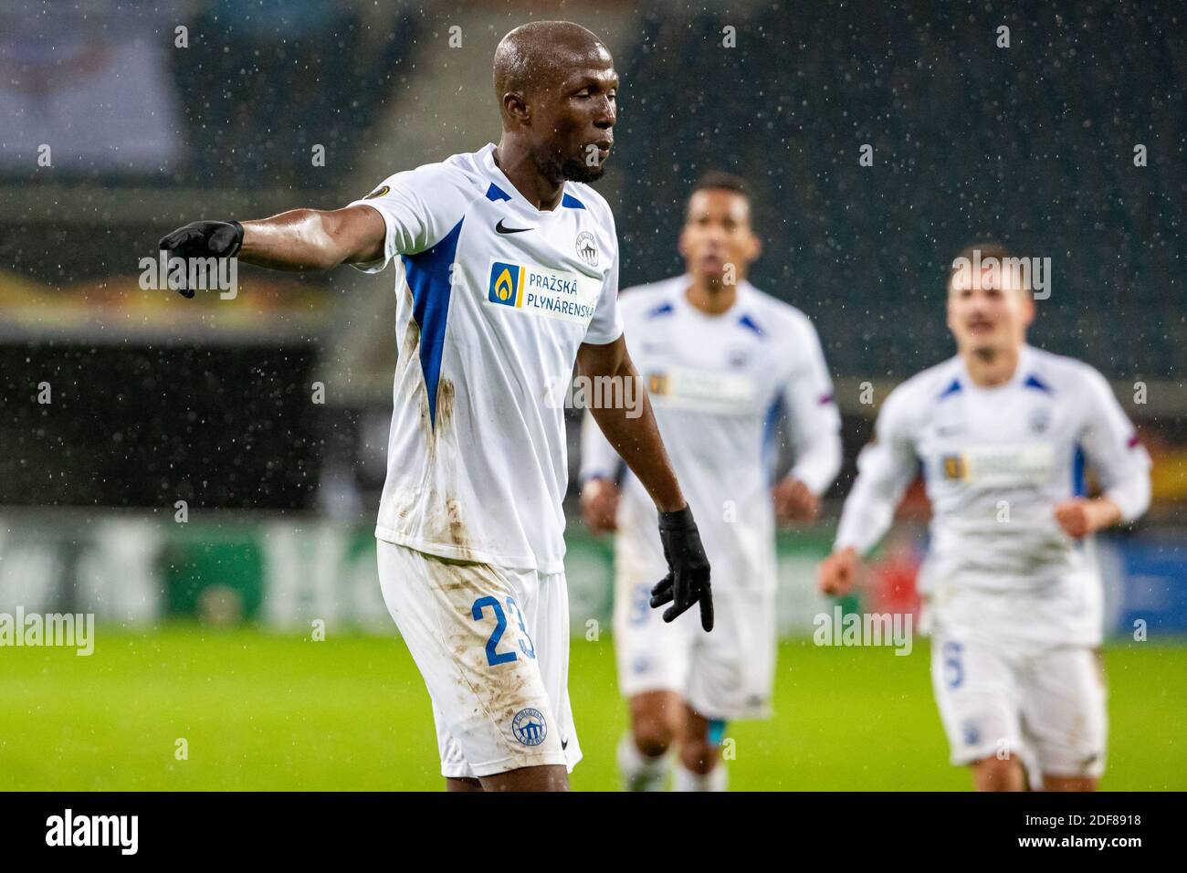 Liberec's Kamso Mara feiert nach dem Tor während eines Fußballspiels zwischen dem belgischen Klub KAA Gent und dem tschechischen Team Slovan Liberec FC, Donnerstag 03 Decembe Stockfoto