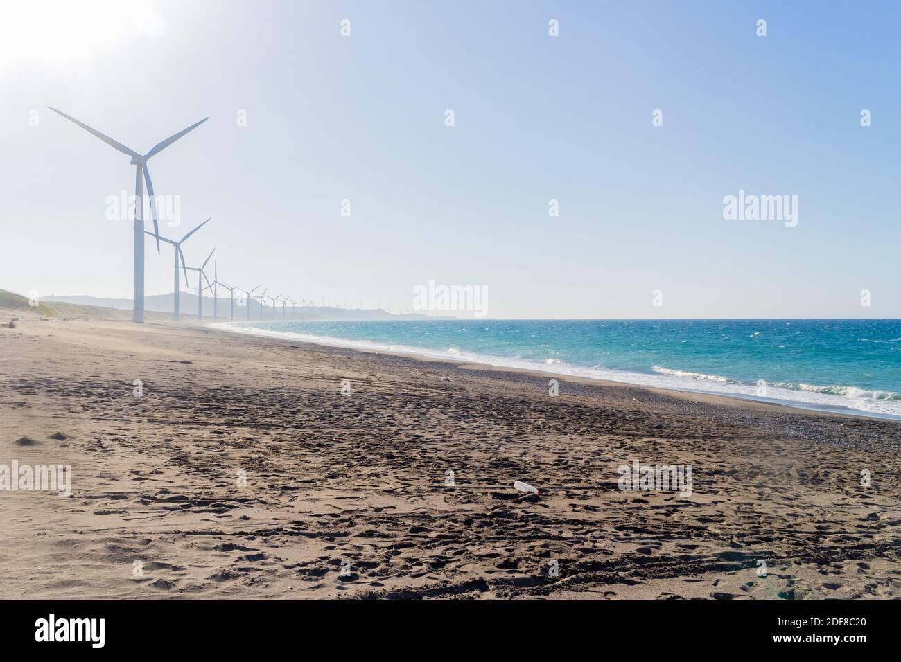 Die Bangui Windfarm in Ilocos Norte, Philippinen Stockfoto