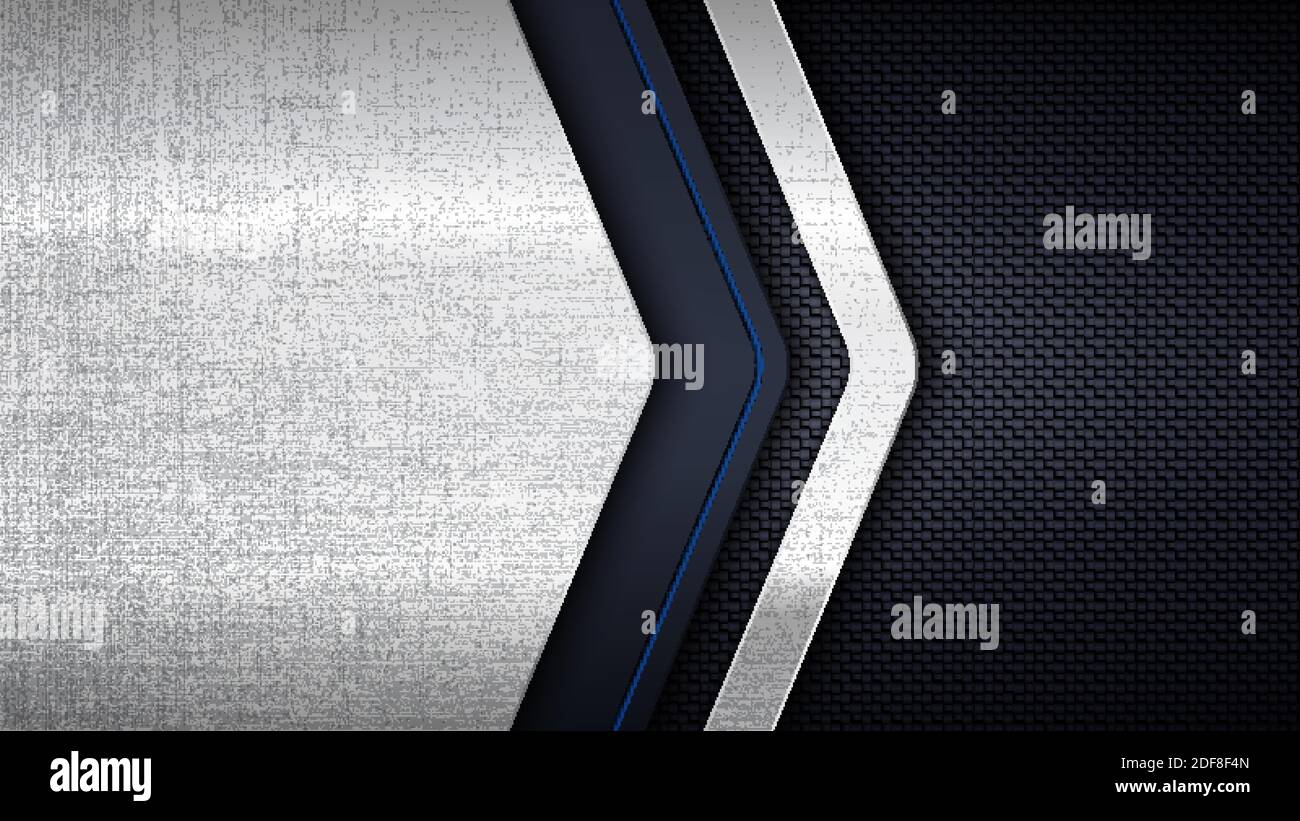 Vektor-Illustration von abstrakten Edelstahl Metall-Panel mit Grunge Überlagerung metallische Textur über Kohlefaser Hintergrund für Ihr Design Stock Vektor