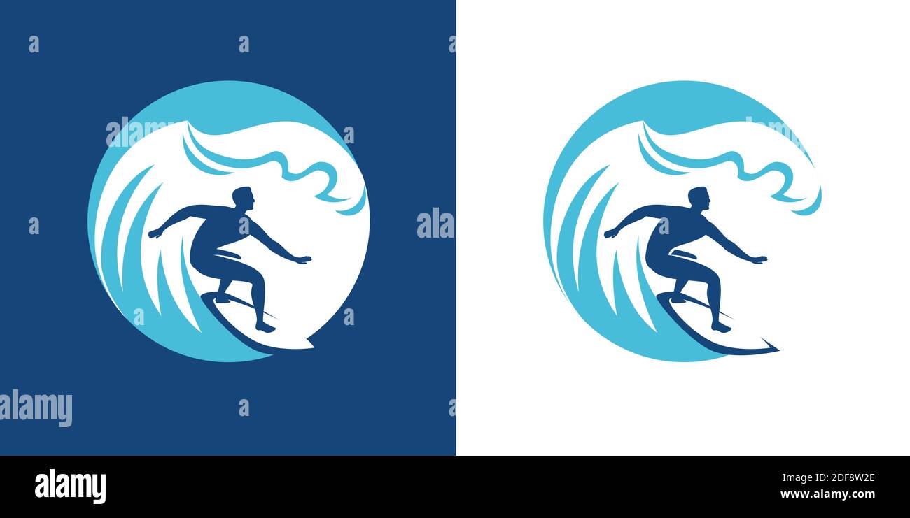 Surf-Emblem. Vektorgrafik für Surfsymbole Stock Vektor