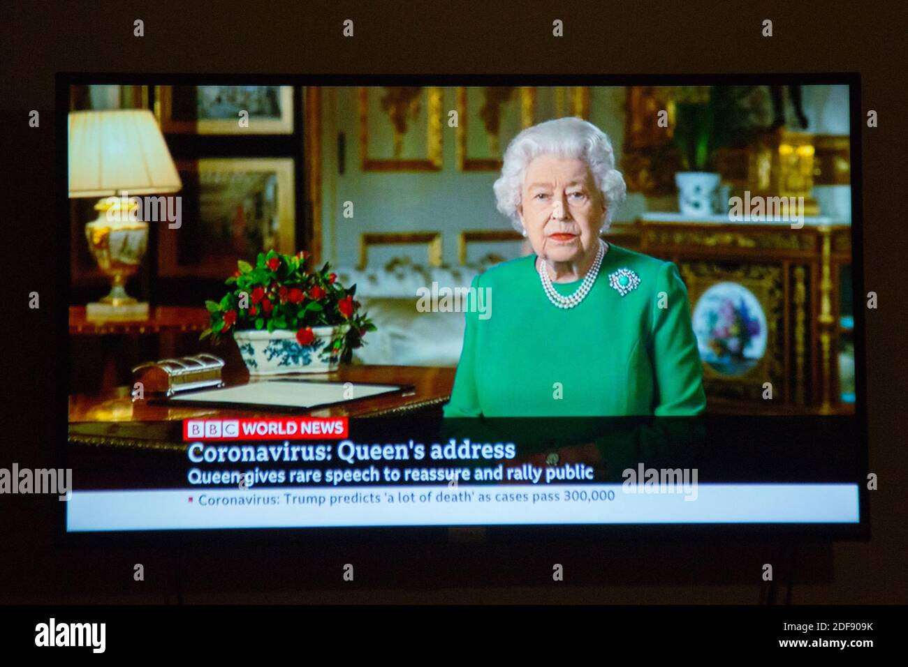 Coronavirus - Covid 19 - Queen Elizabeth II spricht am 5. April 2020 in Paris, Frankreich, die britische Nation auf BBC an. Foto von Nasser Berzane/ABACAPRESS.COM Stockfoto