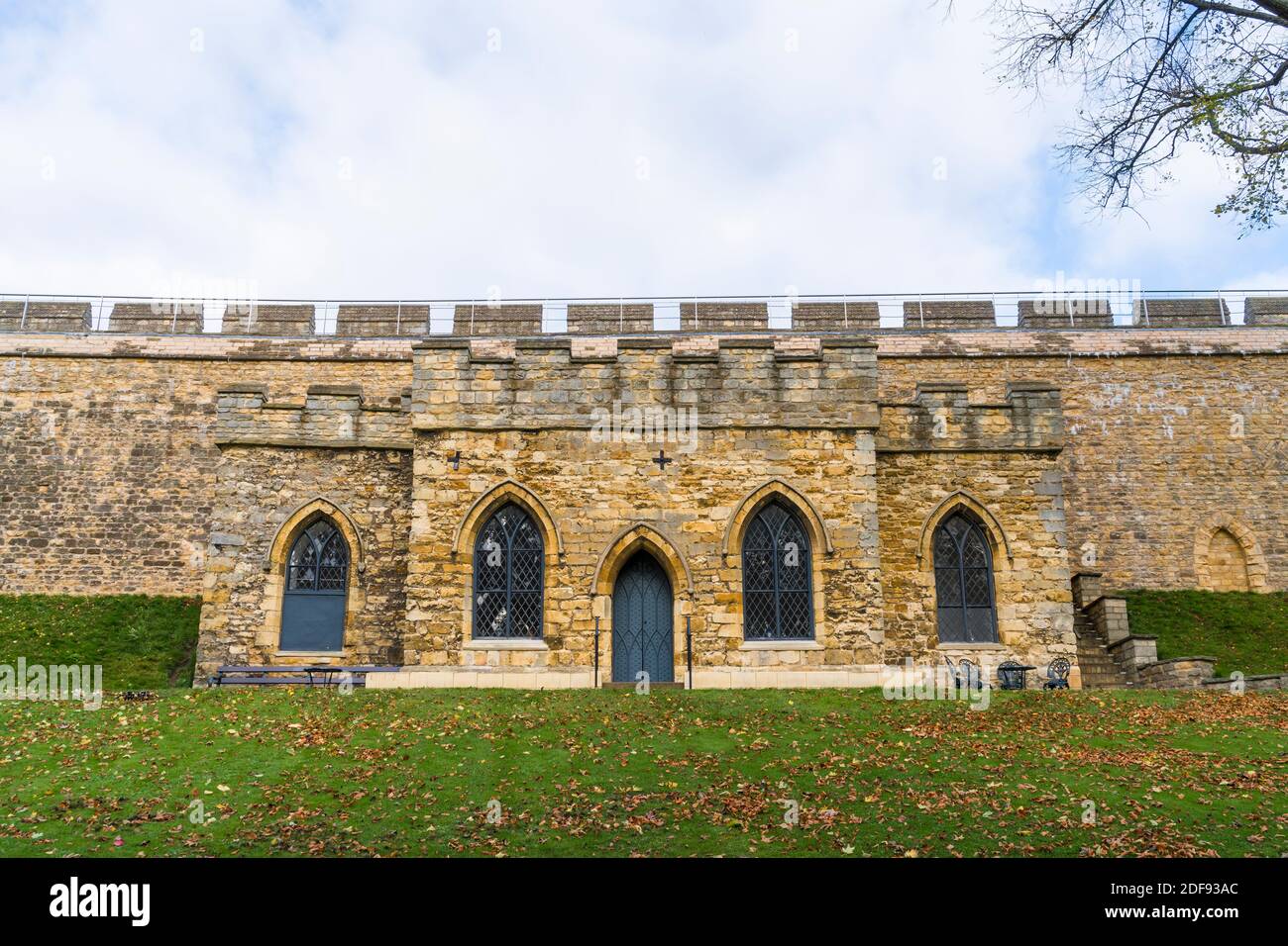 Das Bath House Lincoln Castle Oktober 2020 Stockfoto