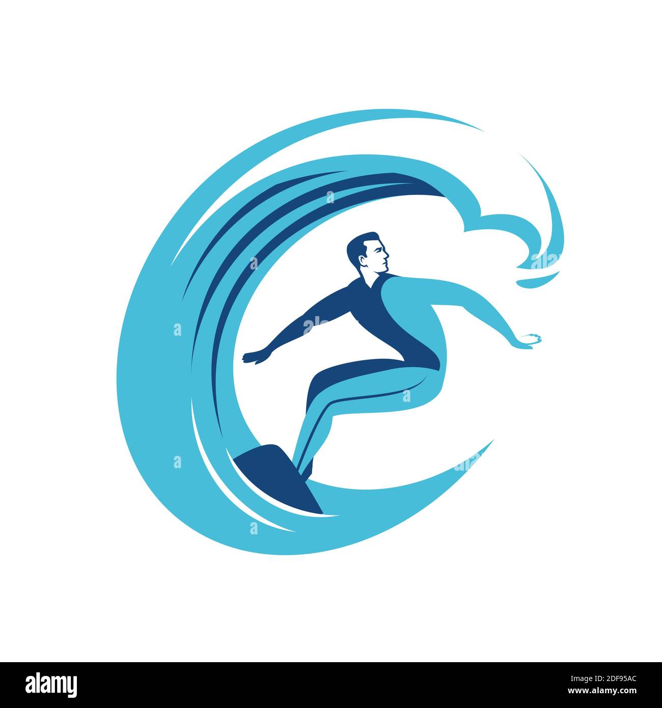 Symbol „Surfen“. Vektorgrafik Surf-Emblem Stock Vektor